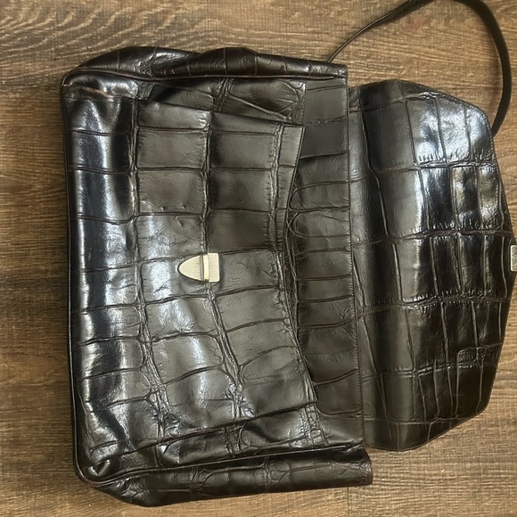 Nordstrom large vintage “crocodile leather”attaché case/briefcase large bag - Picture 8 of 12